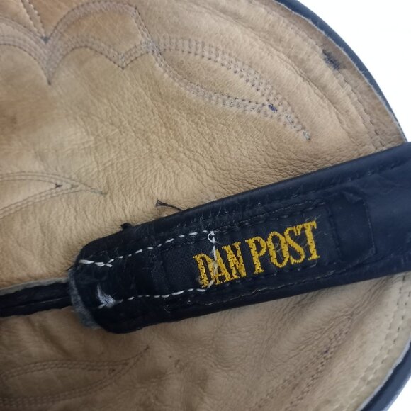 DAN POST Western Cowboy Boots 6550 Black Leather USA Made - Picture 10 of 13
